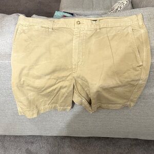 Polo by Ralph Lauren Khaki Flat-Front Cotton Shorts